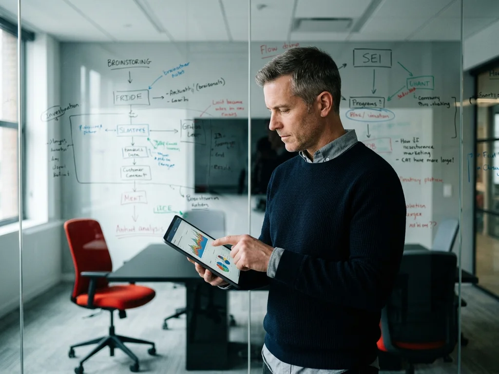 Expert en marketing digital à Suresnes analysant des données stratégiques pour stimuler la croissance d'entreprise.